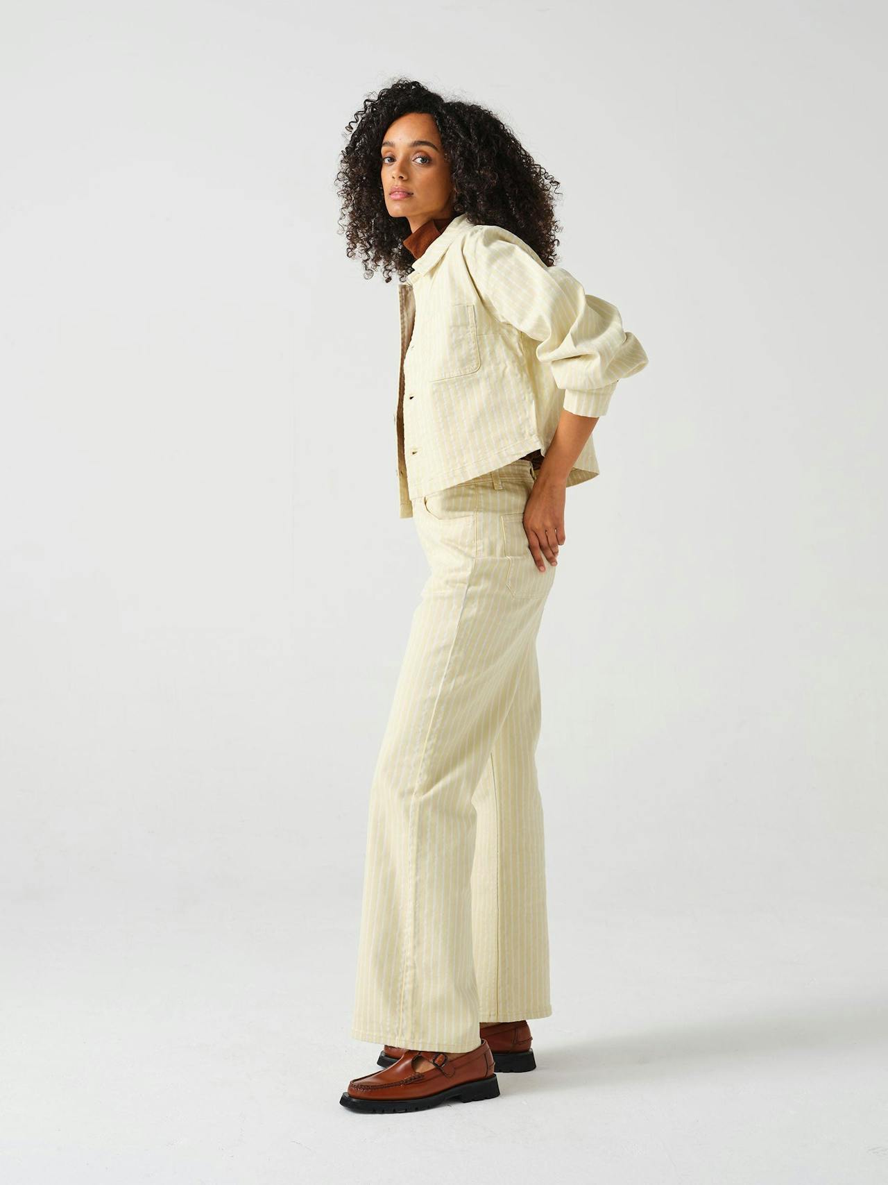 Mabel jean in buttermilk wide stripe 6204623190 Seventy + Mochi    - Collagerie