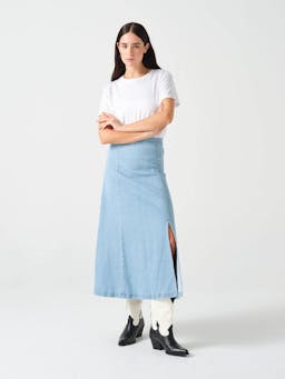 Faye slip skirt in oceanic blue 6204520090 Seventy + Mochi    - Collagerie