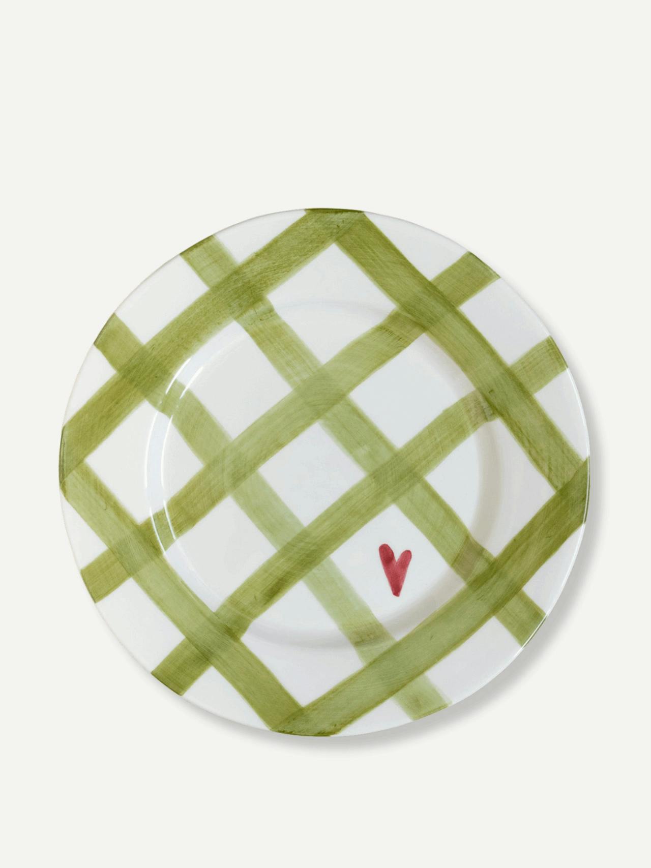 Picnic hand painted ceramic dinner plate