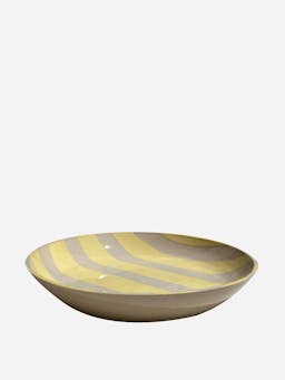 Duci striped bowl in yellow Interiors KS Creative Pottery    - Collagerie