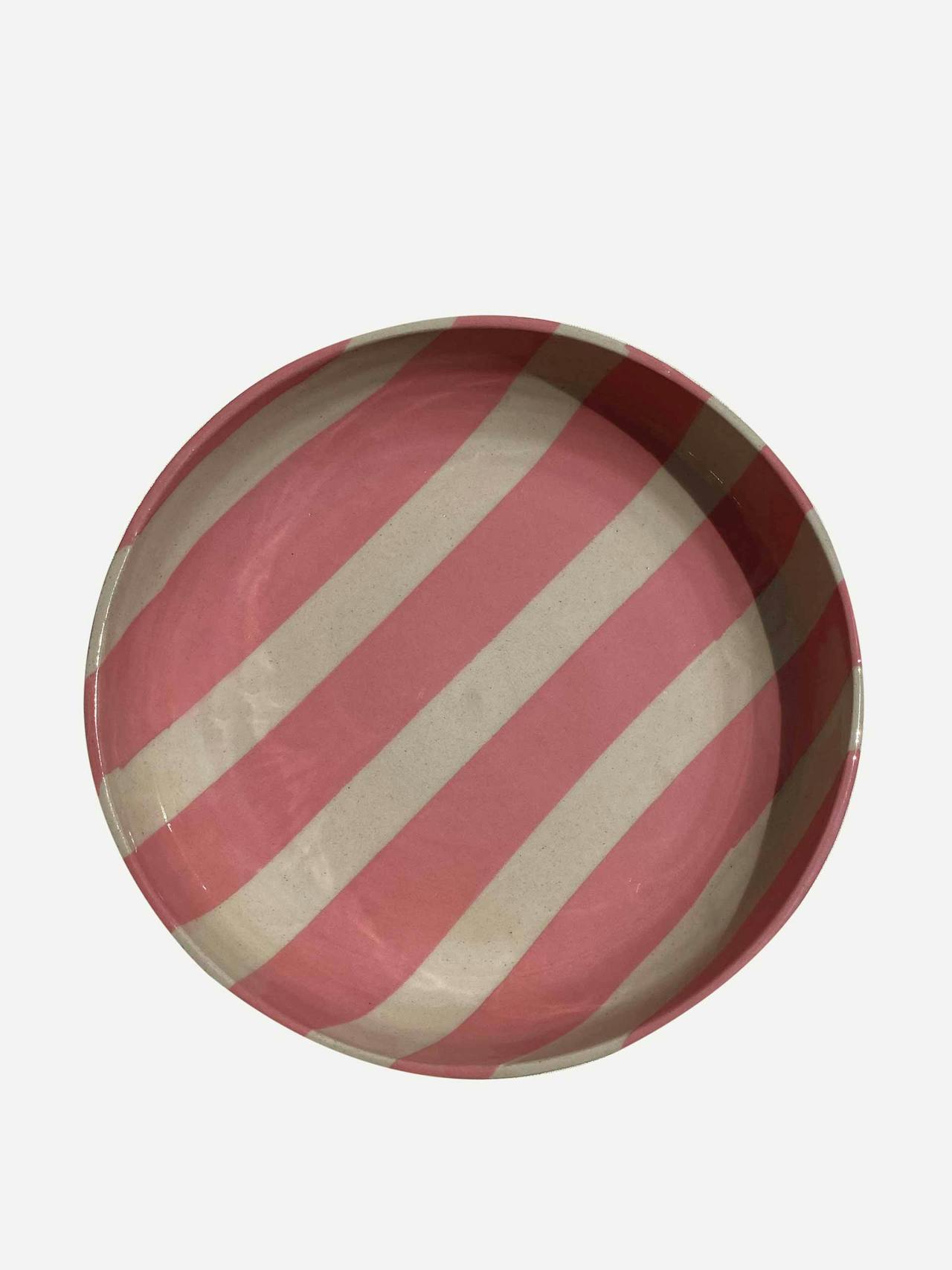 Duci striped bowl in pink Interiors KS Creative Pottery    - Collagerie