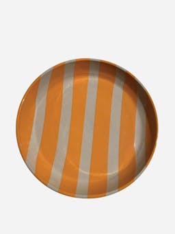 Duci striped bowl in orange Interiors KS Creative Pottery    - Collagerie