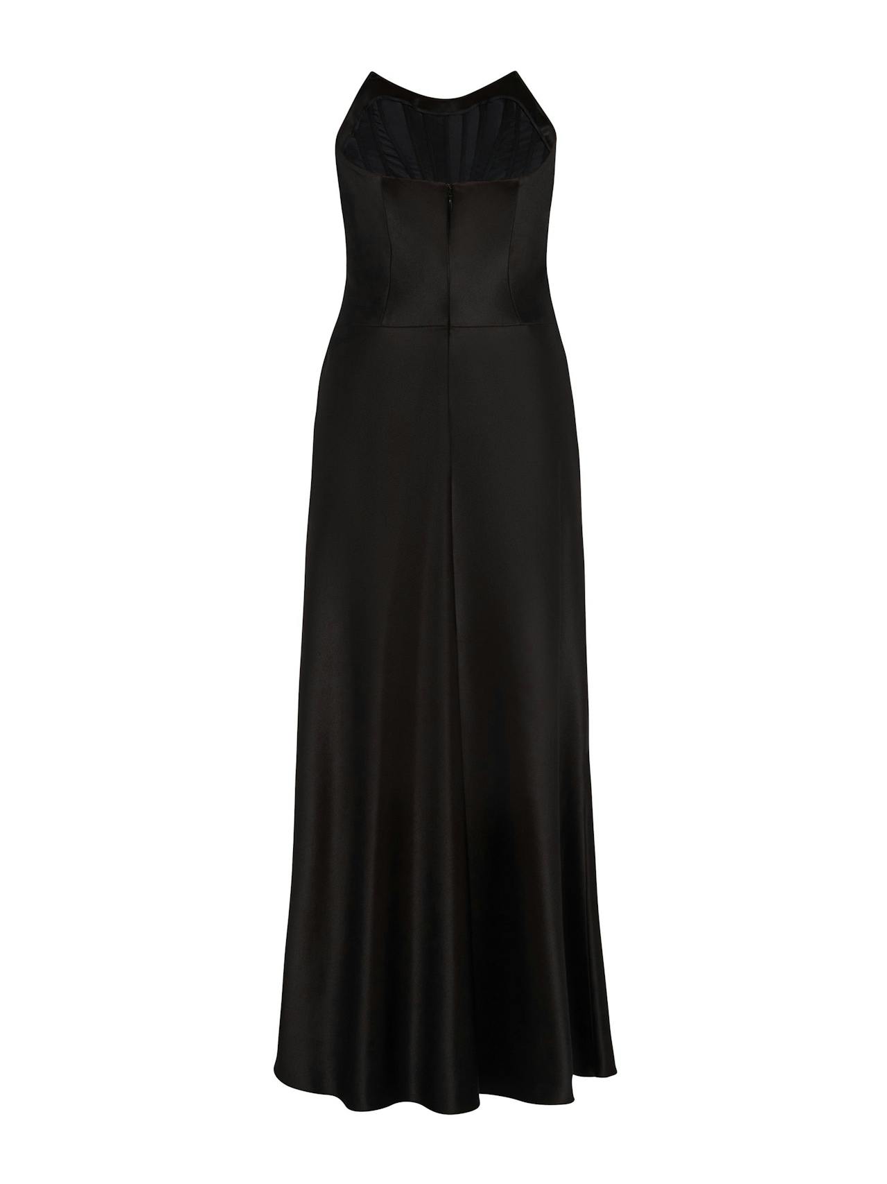 Black satin strapless Loretta midi dress Clothing Markarian    - Collagerie