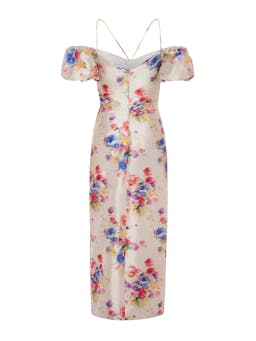 Palma floral off-the-shoulder ruched dress DRESS Markarian    - Collagerie