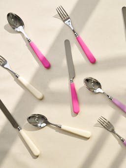 Red cutlery in stainless steel  Domenica Marland    - Collagerie