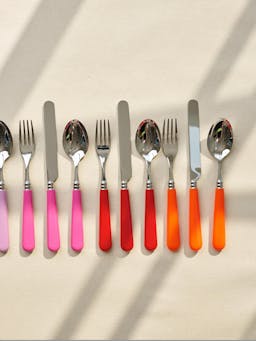 Red cutlery in stainless steel  Domenica Marland    - Collagerie