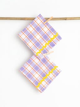 Purple and yellow napkins (set of 2)  Domenica Marland    - Collagerie