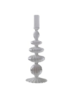 Clear glass candlestick holder  Domenica Marland    - Collagerie