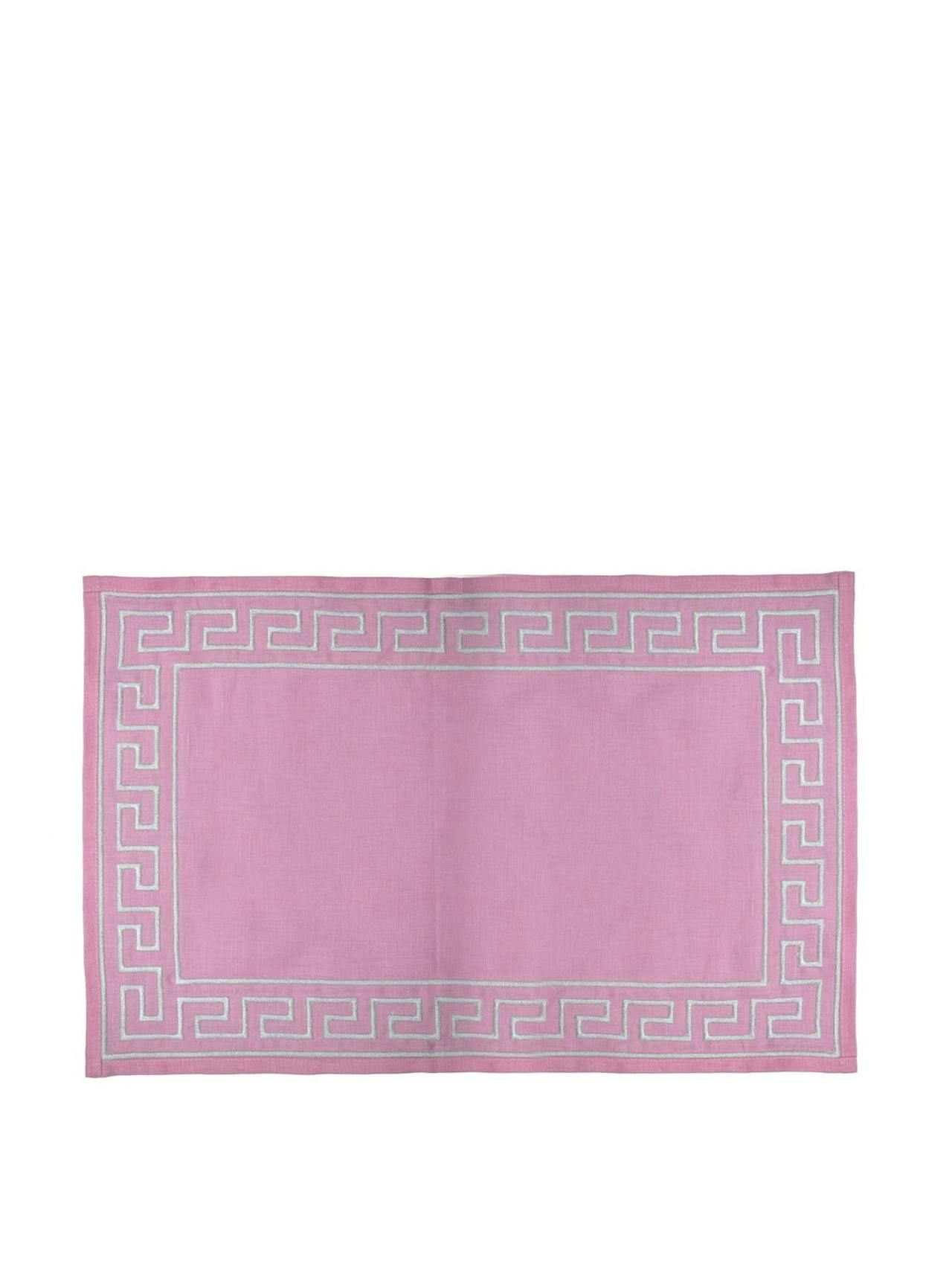 Grecian embroidered placemats in green