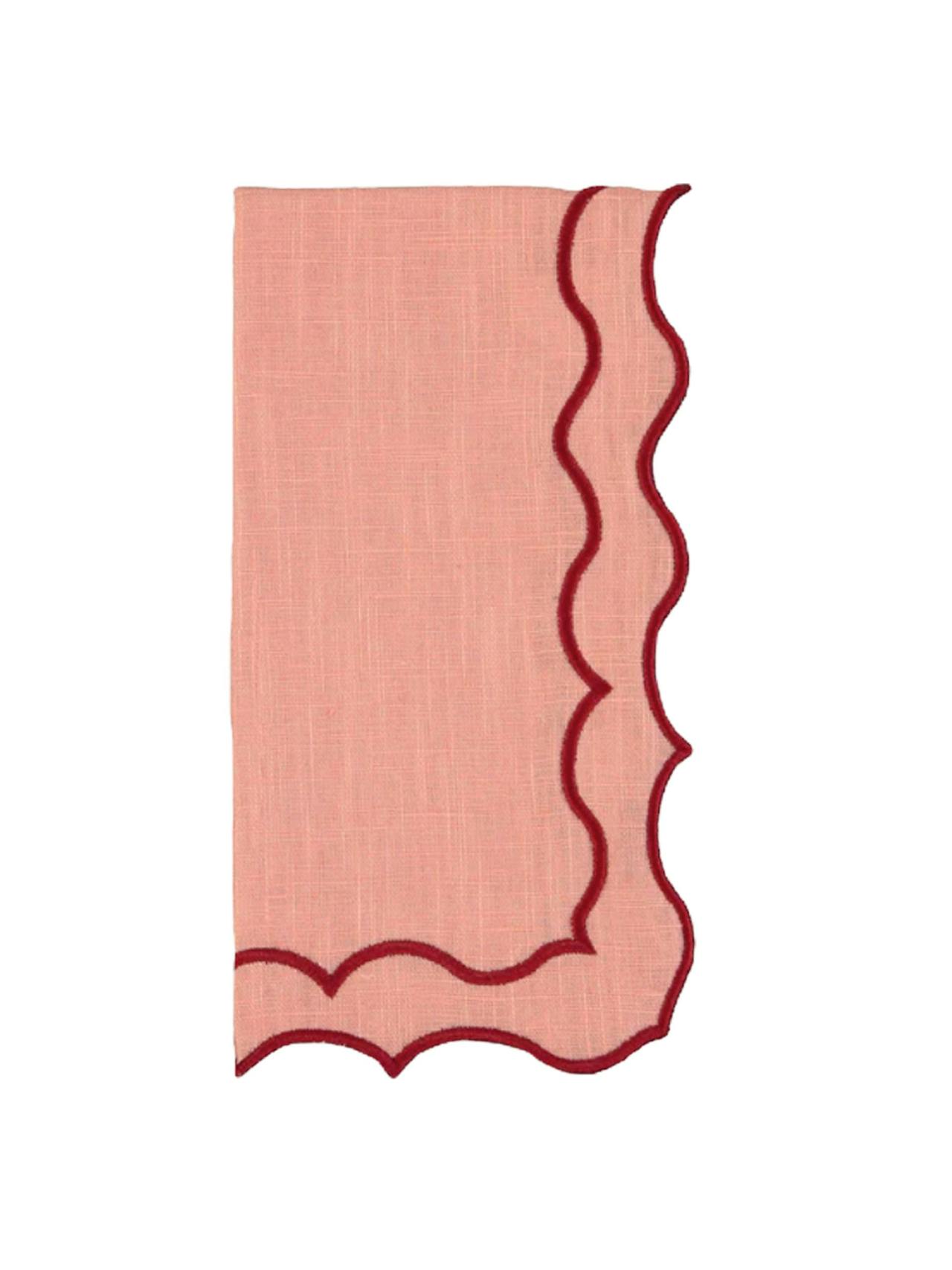 Peach and red napkin