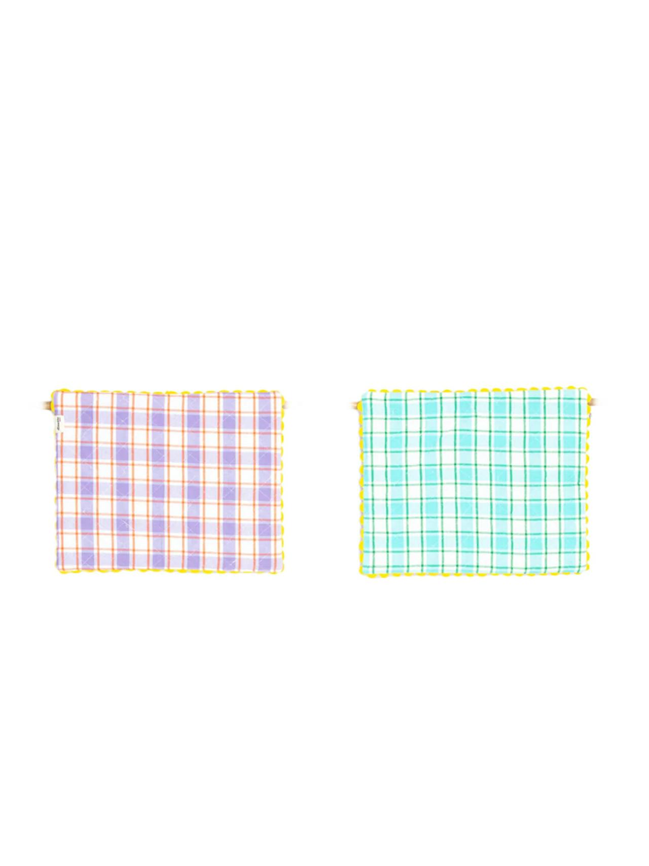Aqua and orchid reversible placemats (set of 2)