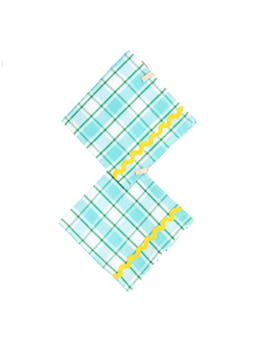 Aqua and yellow napkins (set of 2)  Domenica Marland    - Collagerie