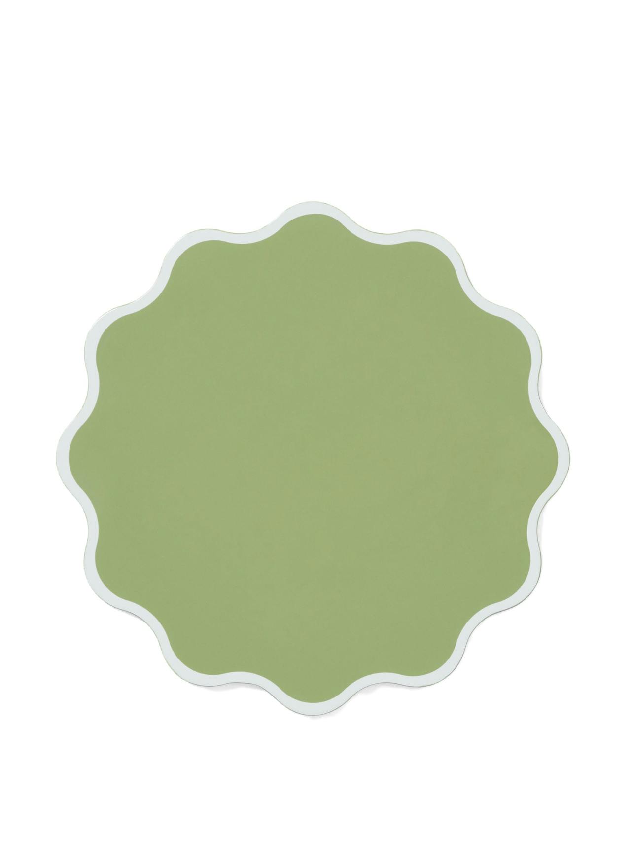 Wiggle placemat in white and green