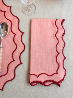 Peach and red napkin  Domenica Marland    - Collagerie