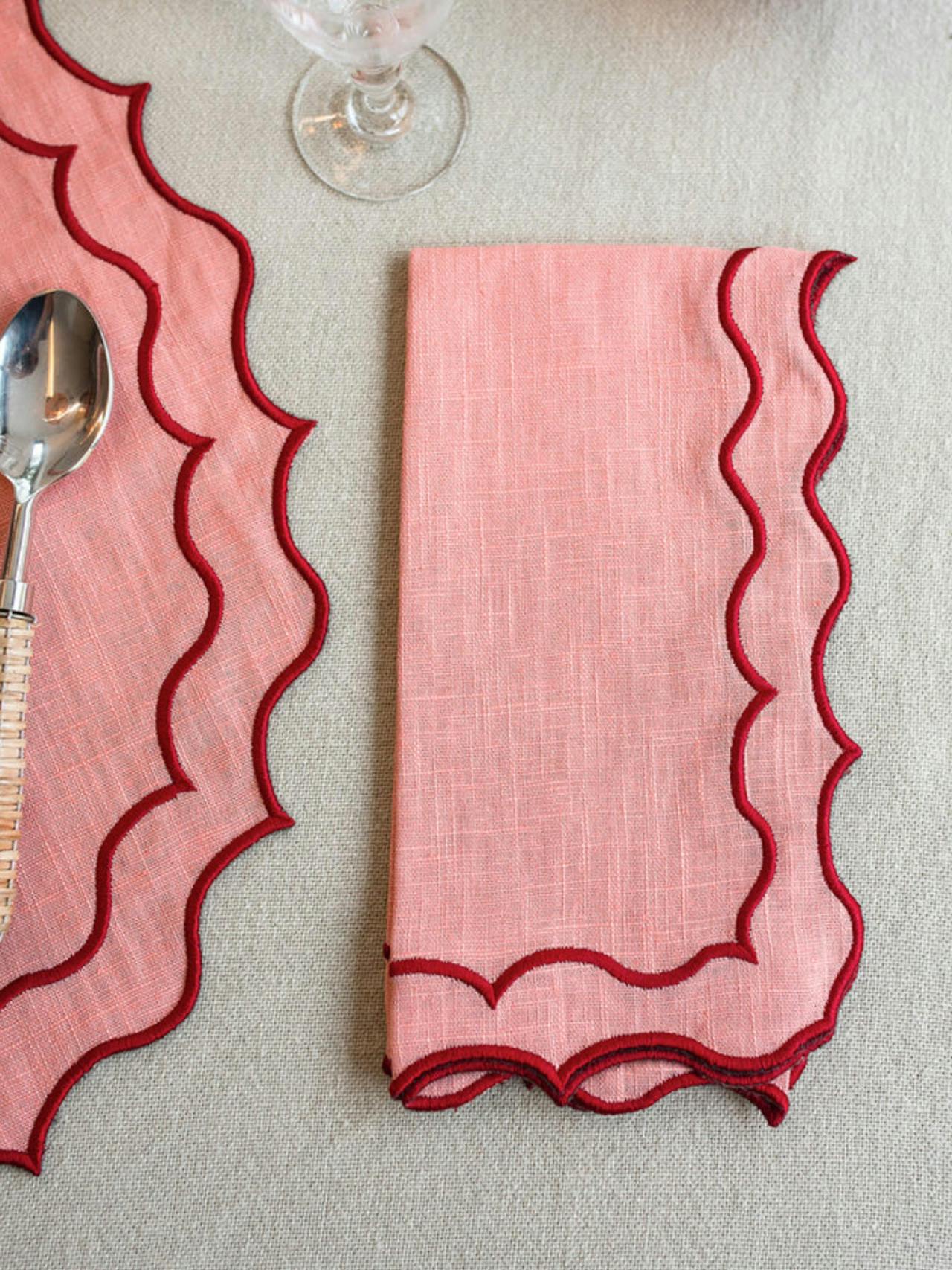 Peach and red placemat  Domenica Marland    - Collagerie