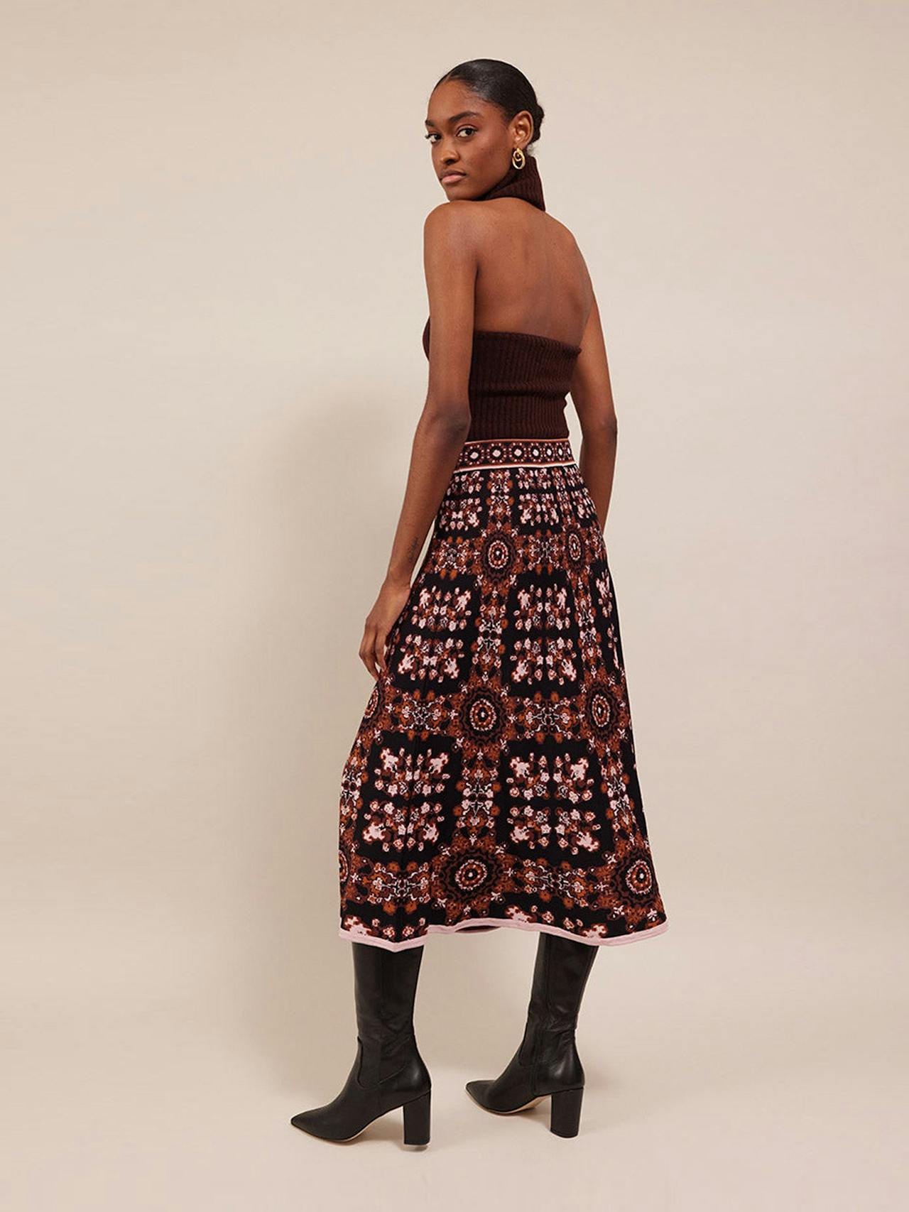 Black rita tile Sandrine skirt Skirts Cara Cara    - Collagerie