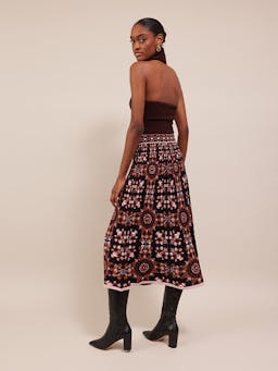 Black rita tile Sandrine skirt Skirts Cara Cara    - Collagerie