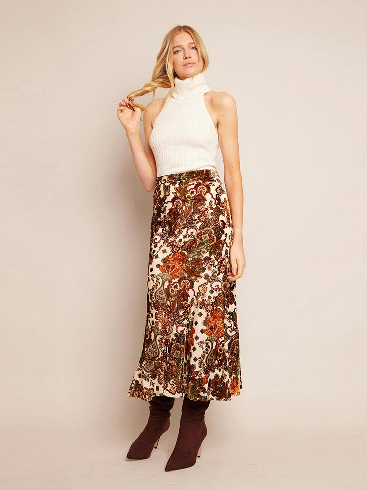 Naomi skirt in Cascade Blush Skirts Cara Cara    - Collagerie