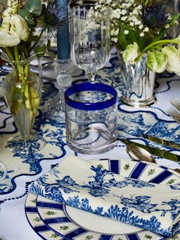 Blue rimmed glasses (set of 4) Interiors Maison Margaux    - Collagerie