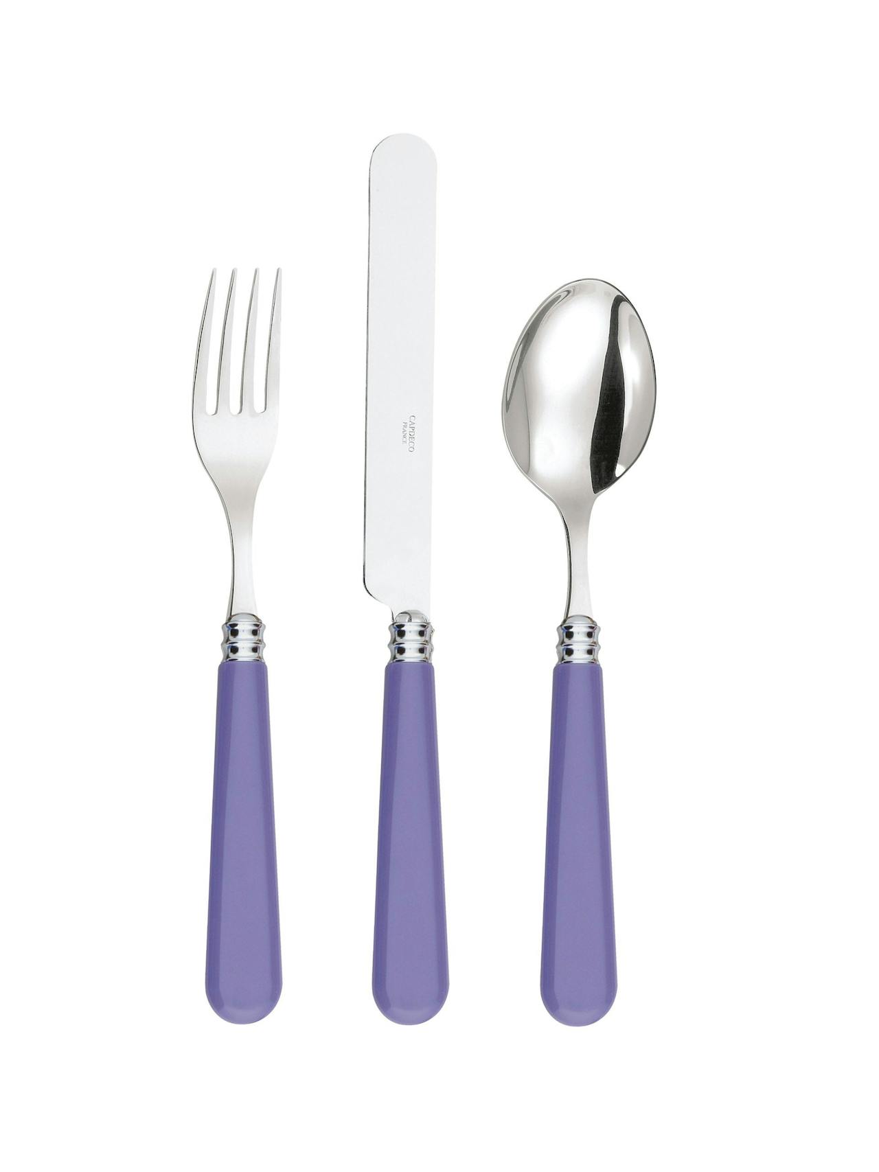 Violet cutlery in stainless steel