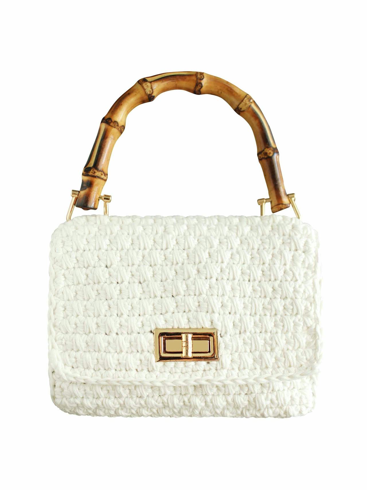 White Airmail mini crochet handbag Handbags BrunnaCo    - Collagerie