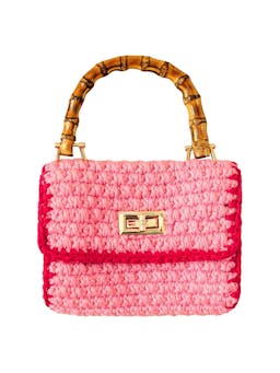 Airmail petite crochet handbag in pink and red Handbags BrunnaCo    - Collagerie