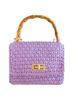 Mauve purple Airmail mini crochet handbag Handbags BrunnaCo    - Collagerie