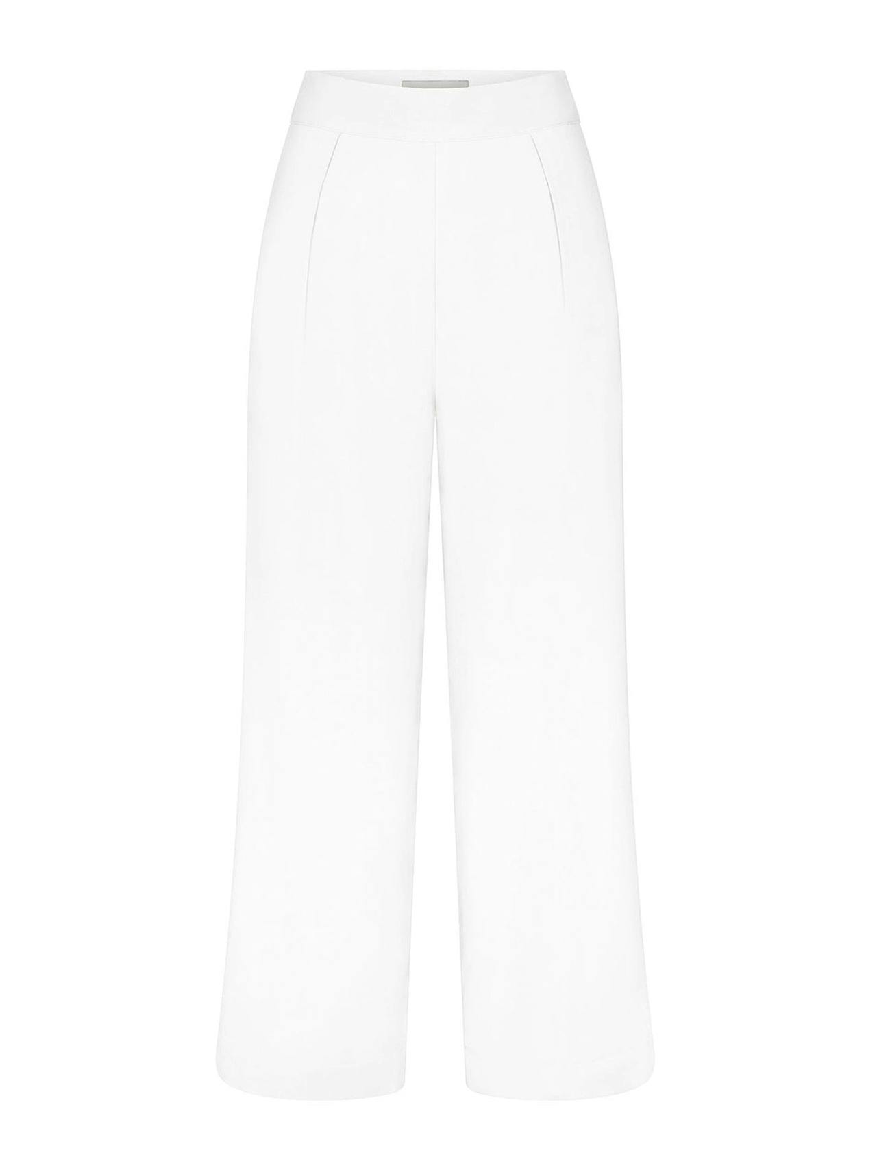 Wide leg pant in stretch twill