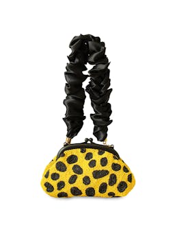 Arnoldi venom hand-beaded clutch bag in black and yellow Handbags BrunnaCo    - Collagerie