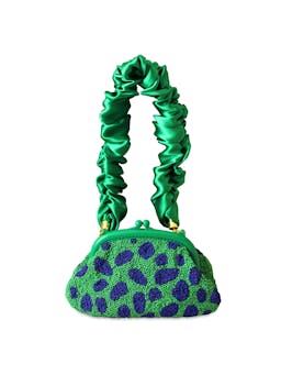 Arnoldi jade hand-beaded clutch bag in lush green & blue Handbags BrunnaCo    - Collagerie