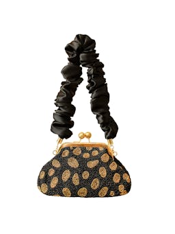 Arnoldi black gold hand-beaded clutch in black and gold Clutch bag BrunnaCo    - Collagerie