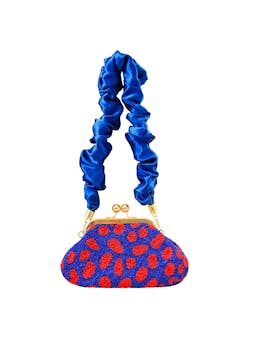 Arnoldi mandy hand-beaded clutch in savoy blue and red Clutch bag BrunnaCo    - Collagerie