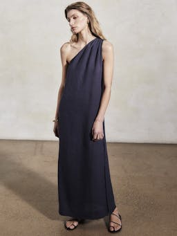 Athena midnight linen dress Dresses Mondo Corsini    - Collagerie