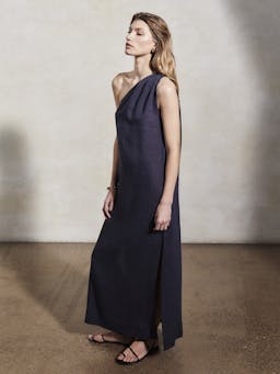 Athena midnight linen dress Dresses Mondo Corsini    - Collagerie