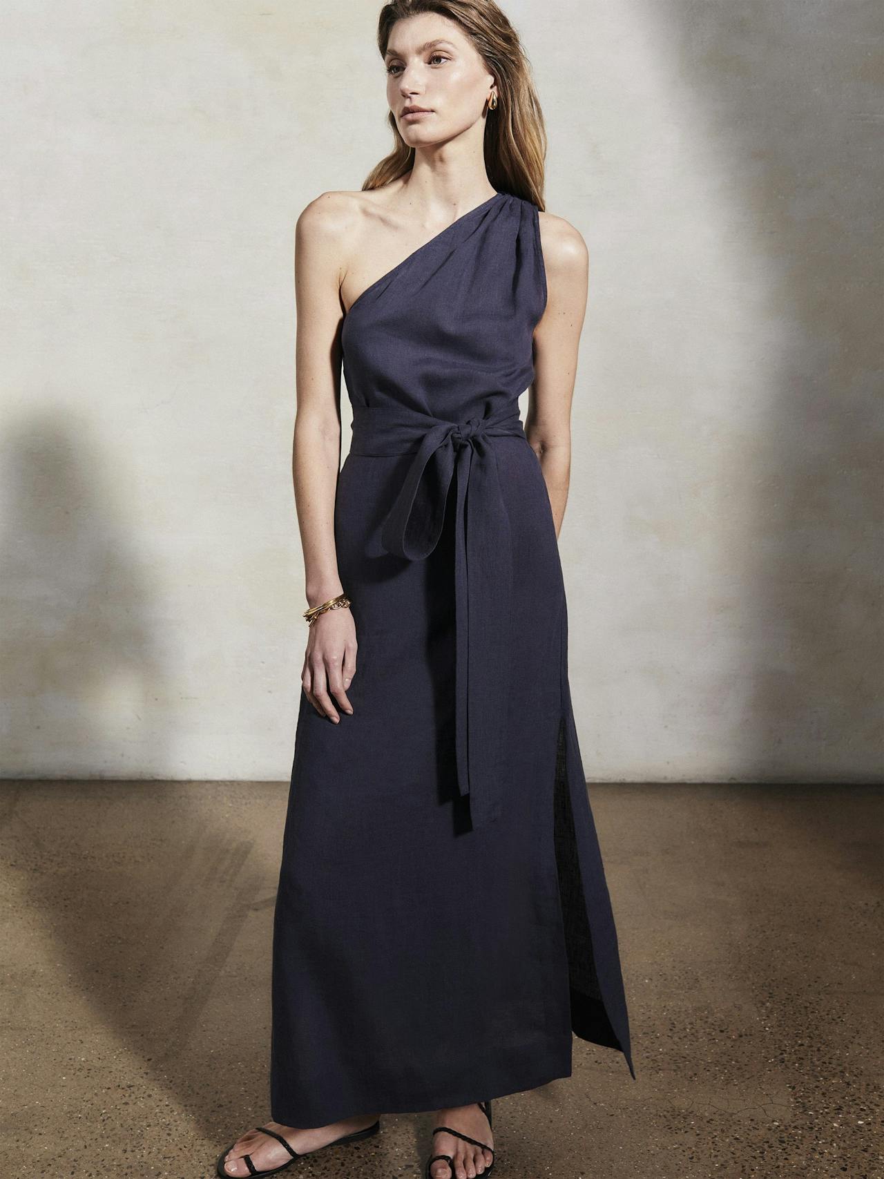 Athena midnight linen dress Dresses Mondo Corsini    - Collagerie