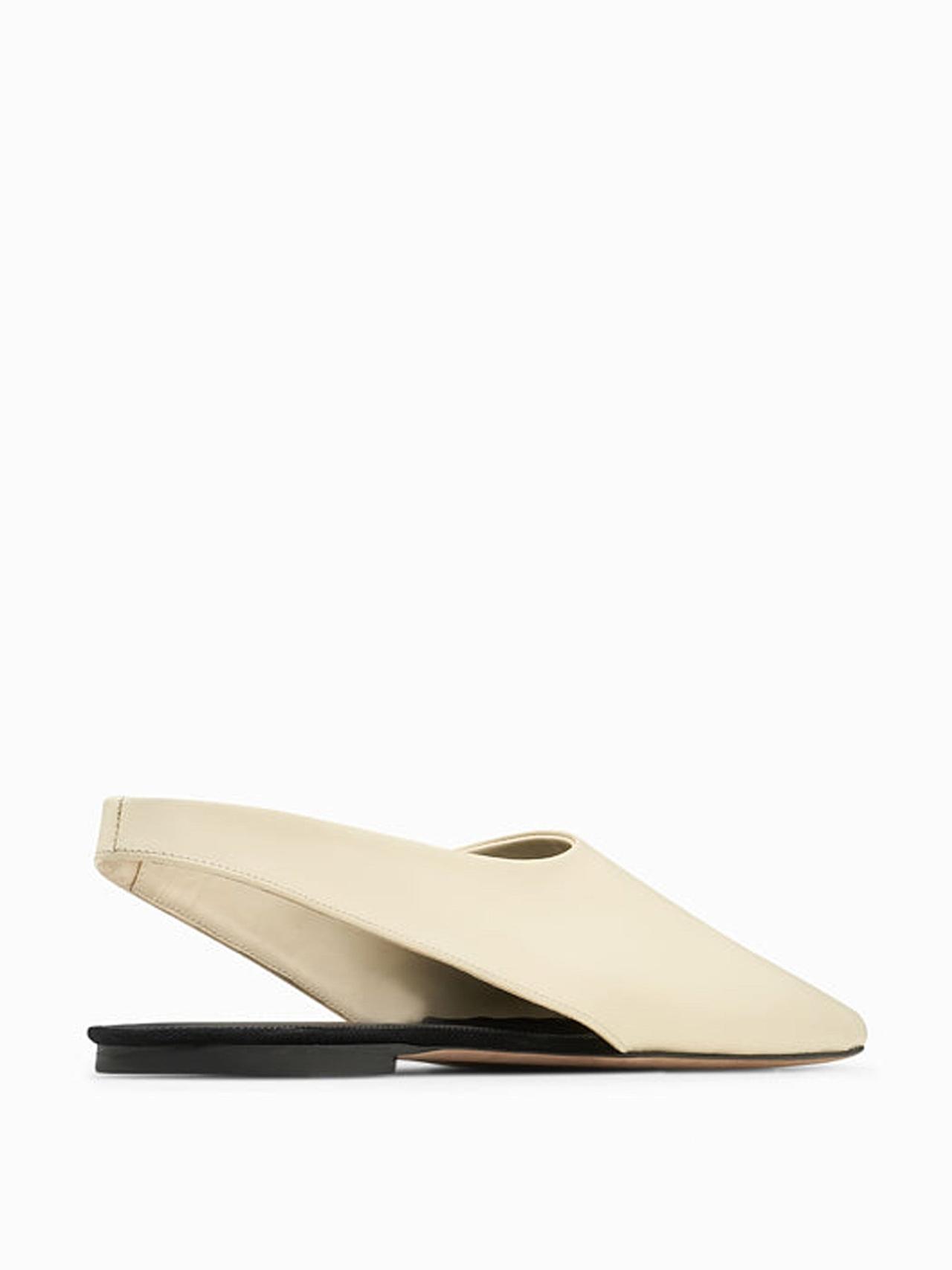 Cream Atlas slingback flats Flat NEOUS    - Collagerie