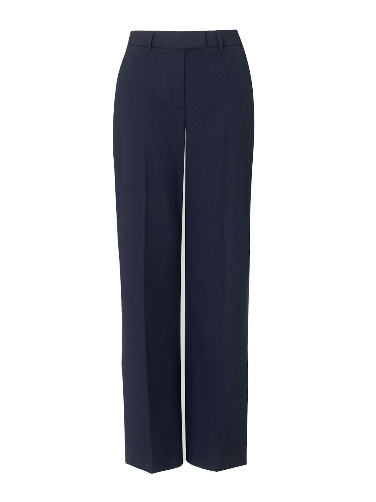 Navy Terence new wool wide leg trousers