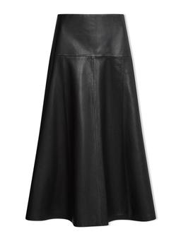 Black Sierra leather a-line maxi skirt Skirt Cefinn    - Collagerie