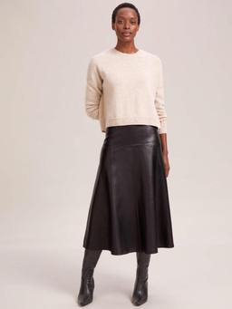 Black Sierra leather a-line maxi skirt Skirt Cefinn    - Collagerie