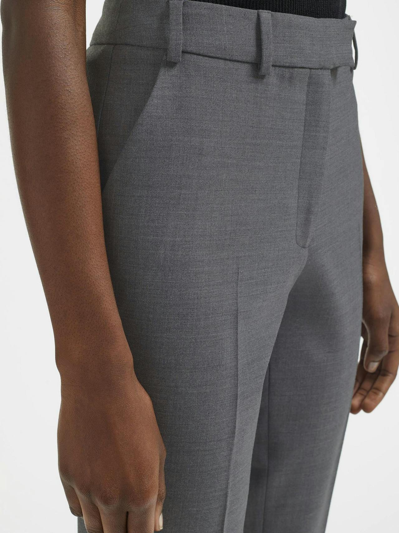 Mid Grey Clement new wool easy waist turn up trousers Trouser Cefinn    - Collagerie