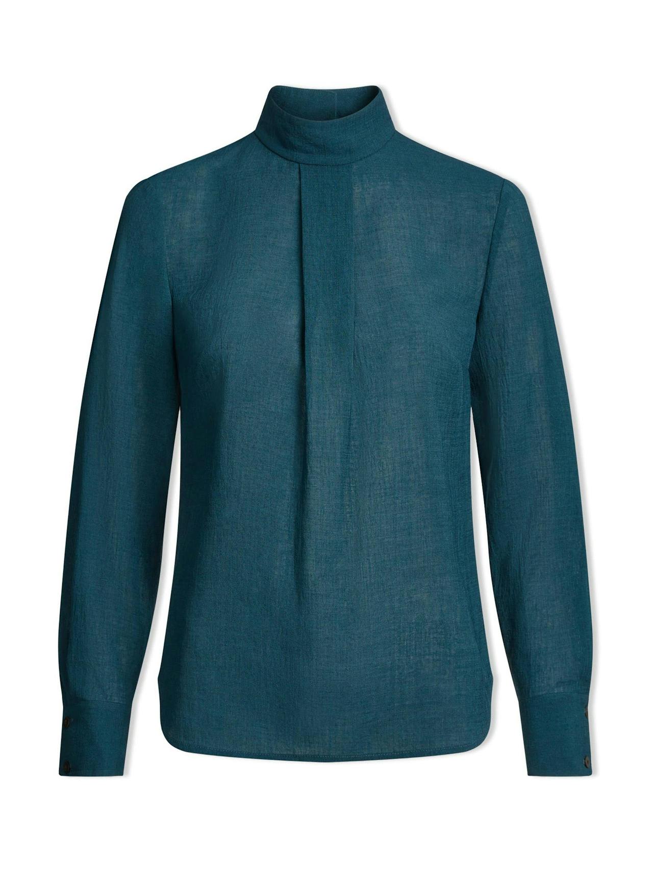 Petrol Blue Riley techni voile blouse Blouse Cefinn    - Collagerie