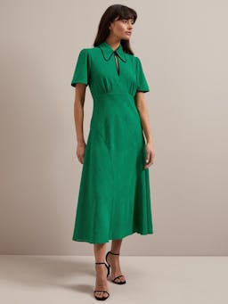 Emerald green Reya techni voile midi dress Dress Cefinn    - Collagerie