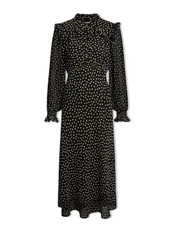 Black cream polka dot Lucinda bias cut maxi dress Dress Cefinn    - Collagerie