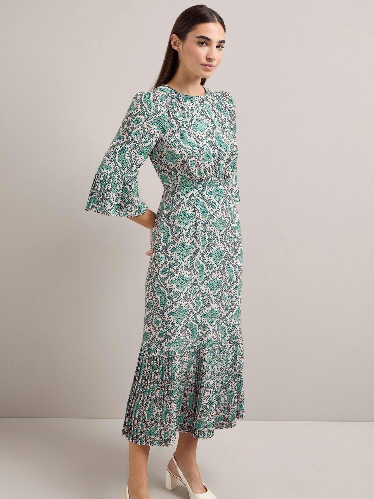 Green snakeskin print Tibi maxi dress Dress Cefinn    - Collagerie