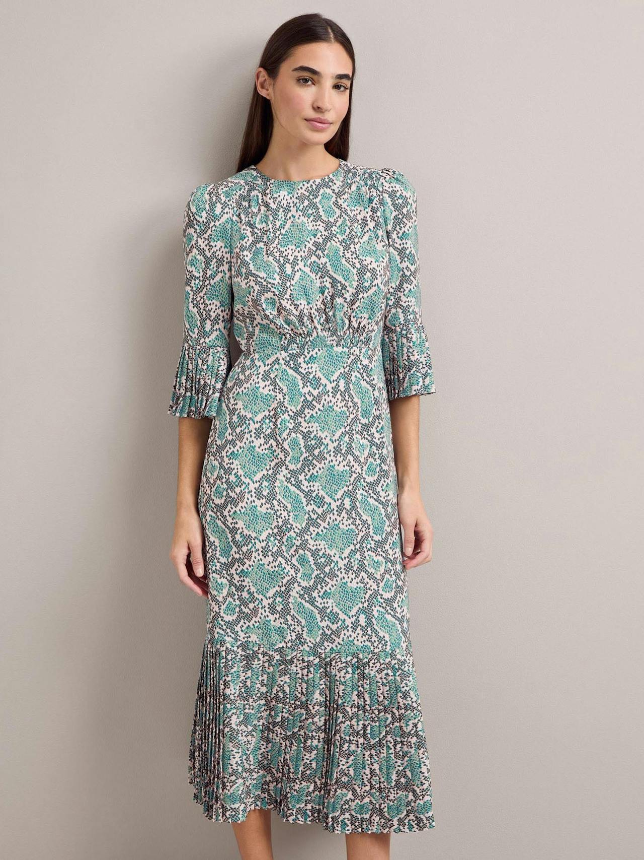 Green snakeskin print Tibi maxi dress Dress Cefinn    - Collagerie