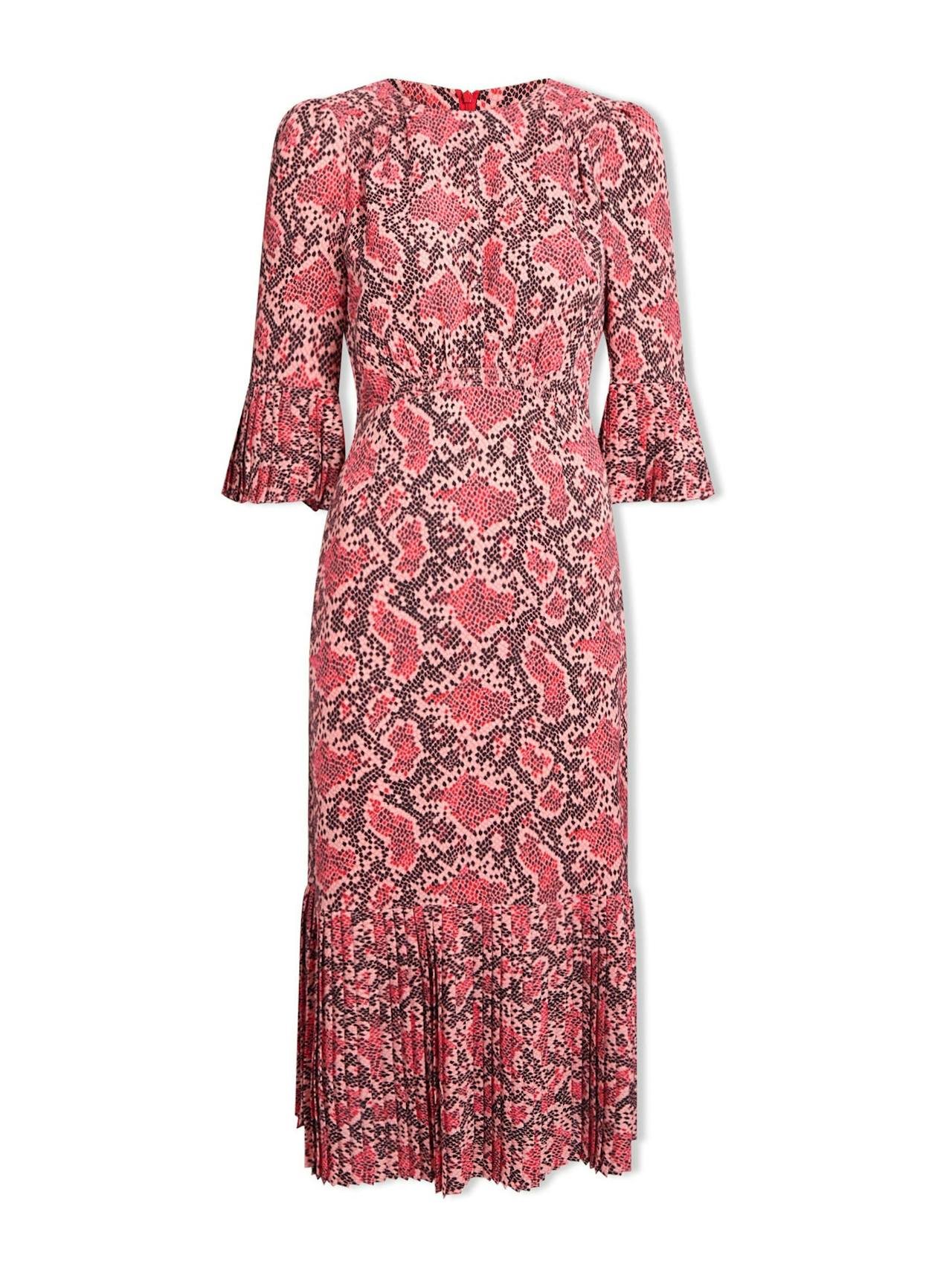 Pink snakeskin print Tibi maxi dress