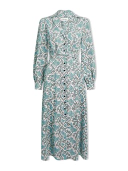 Green snakeskin print Odette maxi dress Dress Cefinn    - Collagerie