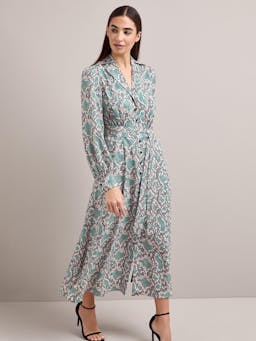 Green snakeskin print Odette maxi dress Dress Cefinn    - Collagerie