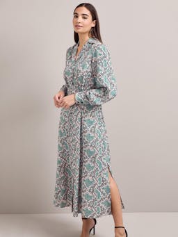 Green snakeskin print Odette maxi dress Dress Cefinn    - Collagerie