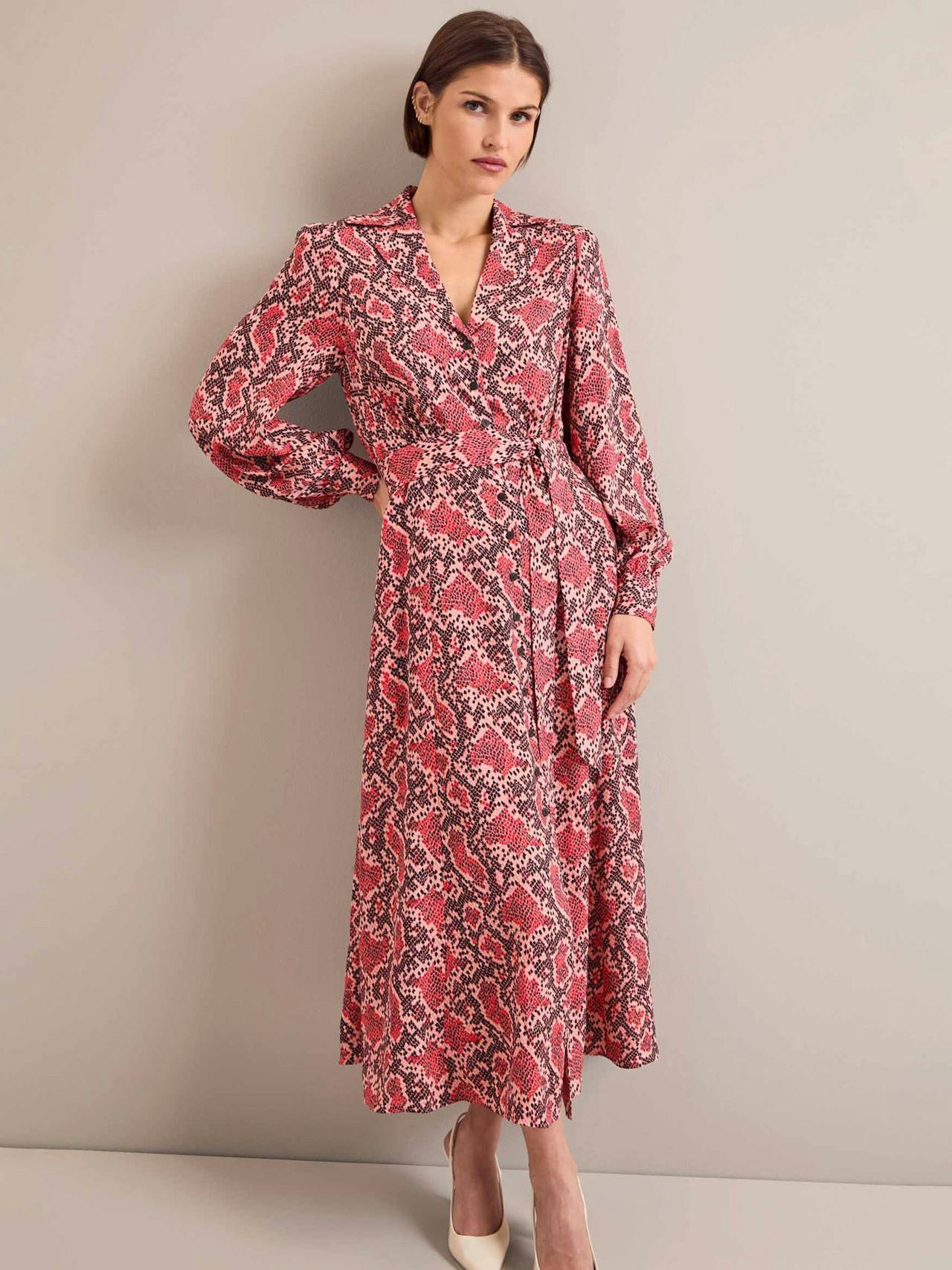 Pink snakeskin print Odette maxi dress Dress Cefinn    - Collagerie